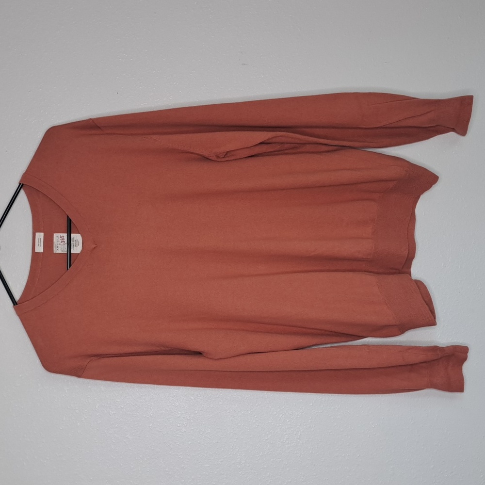 Article 365 Sweater Men's Medium Light Coral Cotton Cashmere V-Neck Sweater M